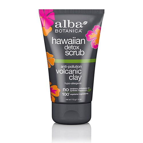 Alba Botanica Anti-Pollution Volcanic Clay Hawaiian Detox Scrub  4 oz