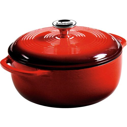 Lodge Cast Iron 4.5 Quart Enameled Dutch Oven  Red