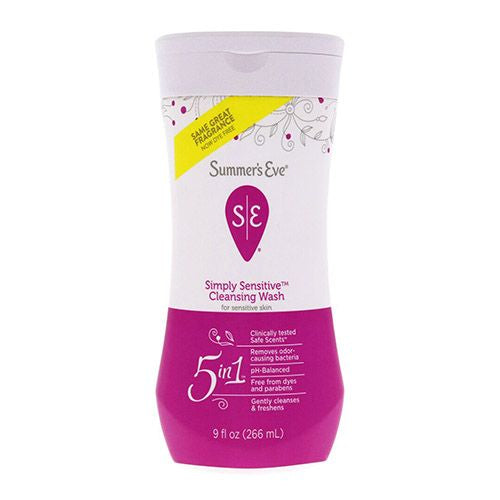 Summer’s Eve Simply Sensitive Daily Feminine Wash  Removes Odor  pH balanced  9 fl oz