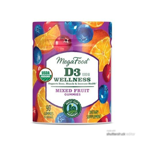 MegaFood Organic D3 Wellness Gummies - Mixed Fruit - 70ct