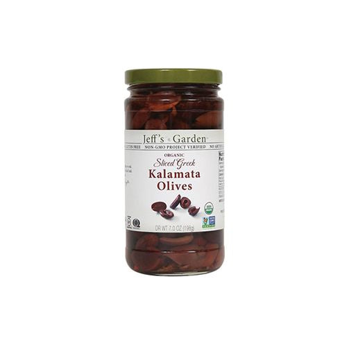 JEFF'S NATURALS, ORGANIC SLICED GREEK KALAMATA OLIVES