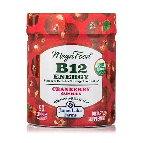 MegaFood B12 Energy Organic Vegan Gummies - Cranberry - 70ct