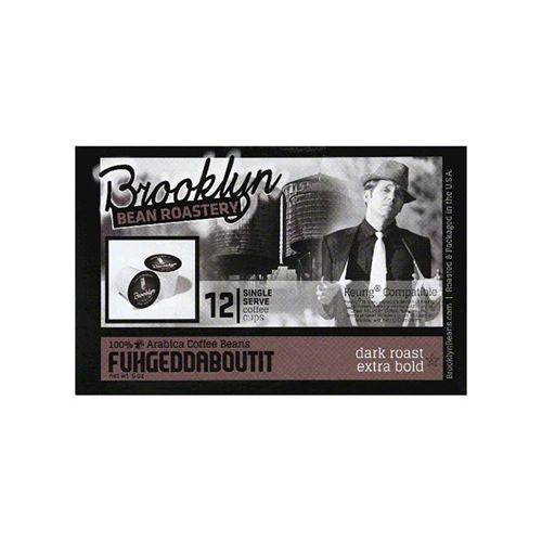 Brooklyn Bean Roastery Dark Roast Single Serve Coffee for Keurig, Fuhgeddaboutit, 12 Count