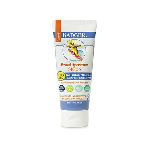 Badger Sport SPF 35 Clear Zinc Sunscreen / CREAM