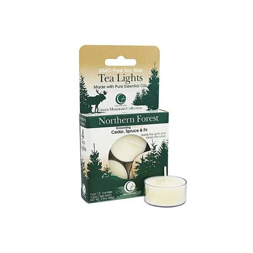 Tea Lights, Northern Forest, 4 Candles, 0.6 Oz (16 G) Each - Way Out Wax