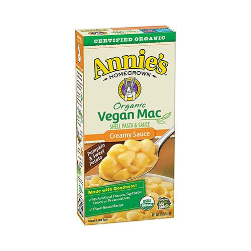 Annie's Homegrown Organic Vegan Shell Pasta and Creamy Sauce