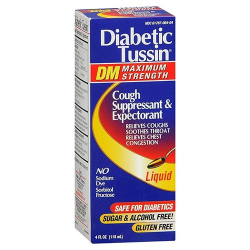 Diabetic Tussin: Maximum Strength DM Cough Suppressant Expectorant, 4 Oz