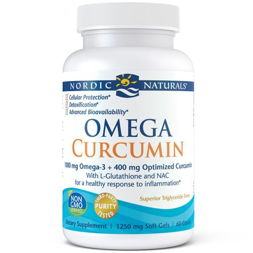 Nordic Naturals Omega Curcumin Soft Gels  Combats Cellular Stress  60 Ct