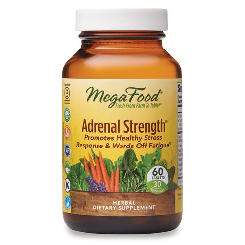 MegaFood  Adrenal Strength  Supports a Healthy Stress Response  Herbal Supplement  Gluten Free  Vegetarian  60 Tablets (30 Servings)