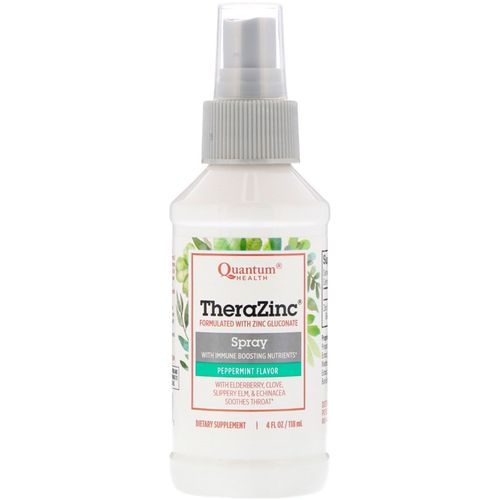 TheraZinc  Immune Support Throat Spray  Peppermint  4 fl oz (118 ml)  Quantum Health