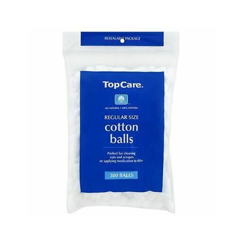 Topcare Cotton Balls Regular Size 300 Count Each Bag 100% Cotton Lot Of 4