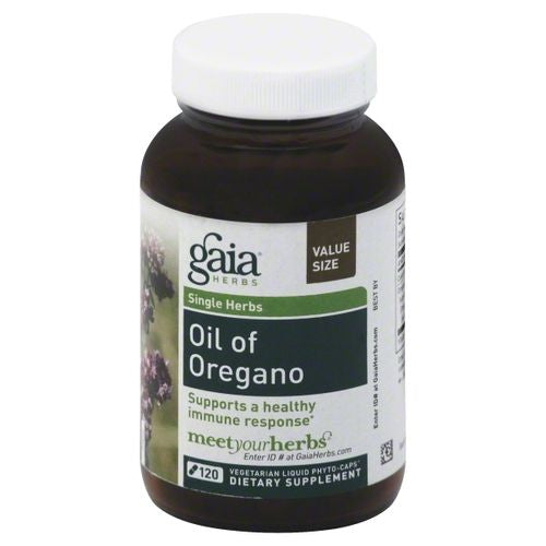 Gaia Herbs Oil of Oregano  Vegan Liquid Capsules  120 Count - Immune and Intestinal Support for Healthy Digestive Flora