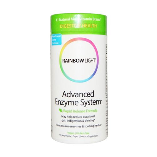 Rainbow Light - Advanced Enzyme System - Plant-Sourced Whole Food Enzyme Supplement, Supports Nutrient Absorption and Digestive Health; Vegan and Gluten-Free - 90 vCaps
