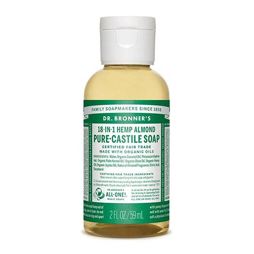 Dr. Bronners Almond Castile Liquid Soap  2 Oz