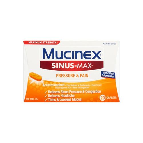 Mucinex Sinus-Max Pressure & Pain for Ages 12+ Caplets  20 count