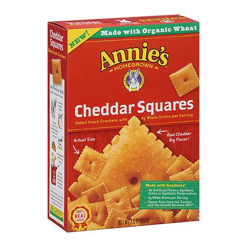 Annie's Organic Cheddar Squares Baked Cheese Crackers
