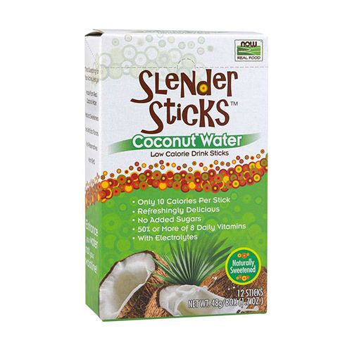 NOW Foods - NOW Real Food Coconut Water Slender Sticks - 12 Count