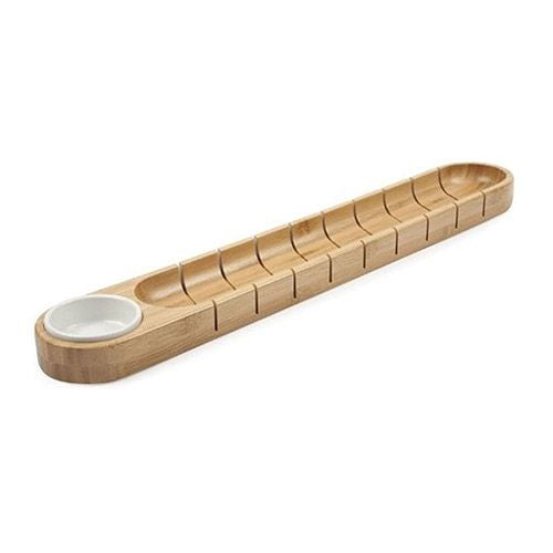 Lipper Bamboo Bread Board with Ceramic Dip Bowl