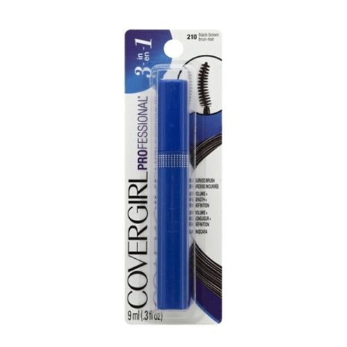 COVERGIRL Professional 3-in-1 Curved Brush Mascara  205 Black Brown  0.3 oz