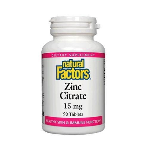 Natural Factors - Zinc Citrate 15 mg. - 90 Tablets