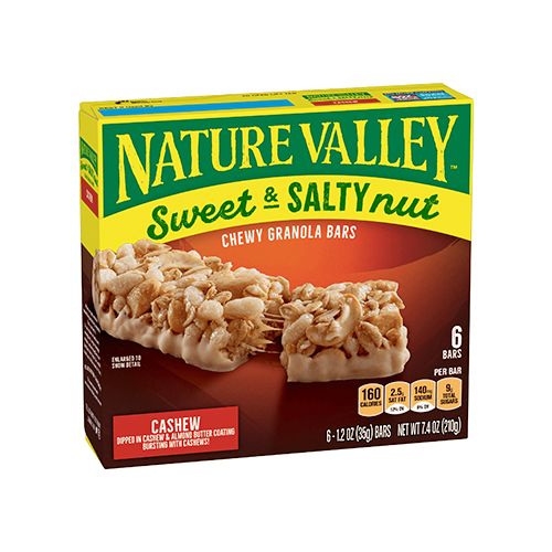 Nature Valley Granola Bars  Sweet and Salty Nut  Cashew  1.2 oz  6 ct