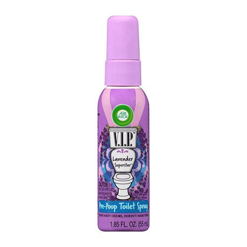 Air Wick V.I.P. Pre-Poop Toilet Spray  1.85oz  Lavender Superstar Scent  Up to 100 Uses  Travel size  Contains Essential Oils