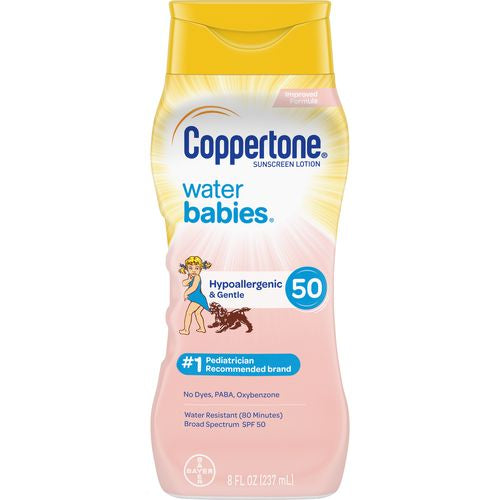 Coppertone WaterBabies SPF 50 Baby Sunscreen Lotion  8 Fl Oz