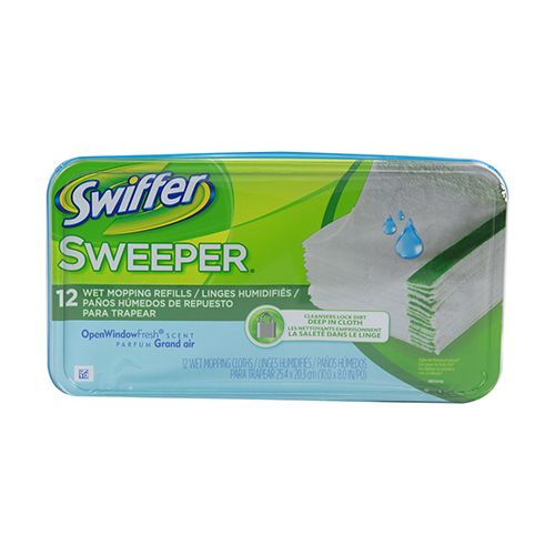 Swiffer Sweeper Wet Mopping Cloths  Multi Surface Refills  Open Window Fresh  12 Count