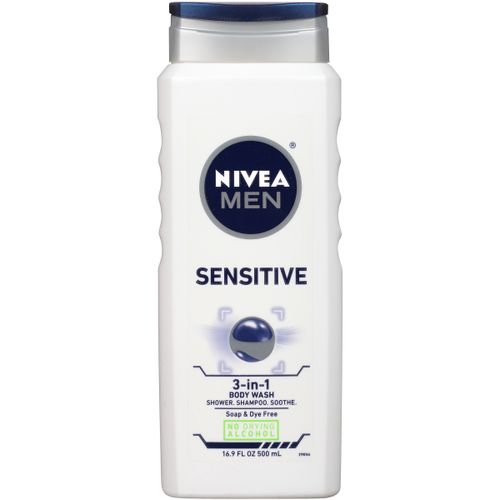 NIVEA MEN Sensitive Body Wash with Bamboo Extract  16.9 Fl Oz Bottle