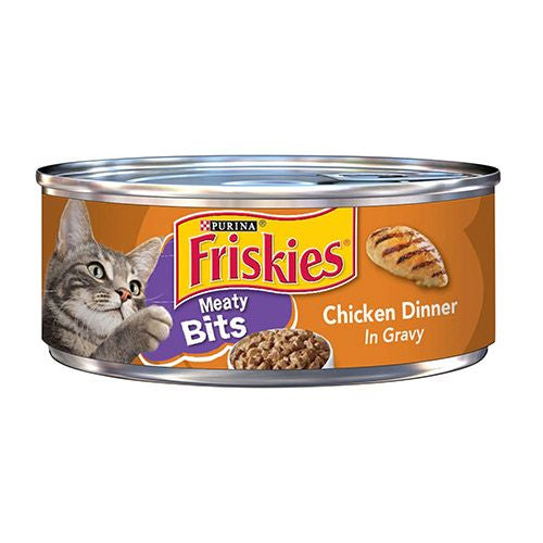 Friskies Gravy Wet Cat Food  Meaty Bits Chicken Dinner  5.5 oz. Can