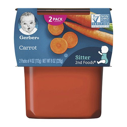 Gerber 2nd Foods Carrots Baby Food, 4 oz Tub