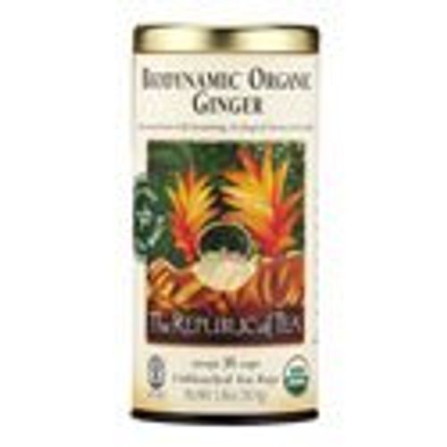 36 Tea Bag Tin The Republic Of Tea Biodynamic Ginger Herbal Tea Free Shipping
