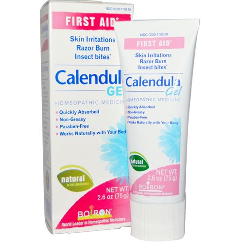 Boiron Calendula Gel  Homeopathic Medicine for Skin Irritations  Rashes  Razor Burn  Insect Bites Relief  2.6 oz