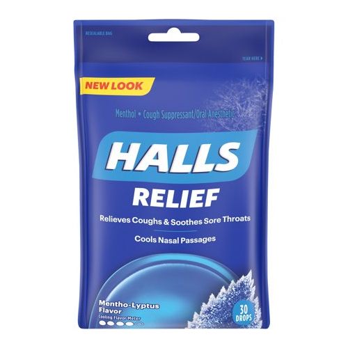 HALLS Relief Mentho-Lyptus Cough Drops  30 Drops