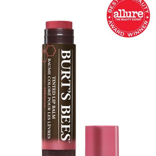 Burt s Bees 100% Natural Tinted Lip Balm  Hibiscus with Shea Butter & Botanical Waxes - 1 Tube