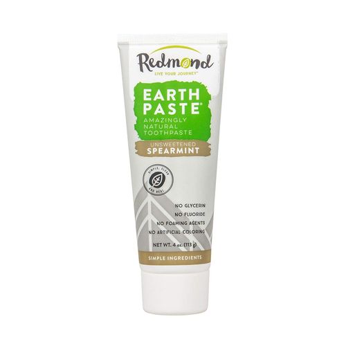 Redmond Earth Paste Natural Toothpaste  Unsweetend Spearmint  4 Oz