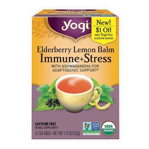 Yogi Tea Elderberry Lemon Balm Immune + Stress - 16ct