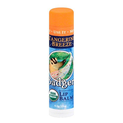 Badger - Classic Lip Balm  Tangerine Breeze  Certified Organic  Moisturizing Lip Balm  0.15 oz Stick