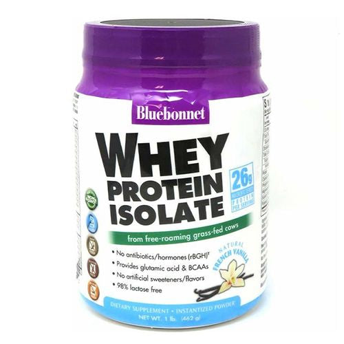 Whey Protein Isolate  French Vanilla  1 lb. (462 g)  Bluebonnet Nutrition