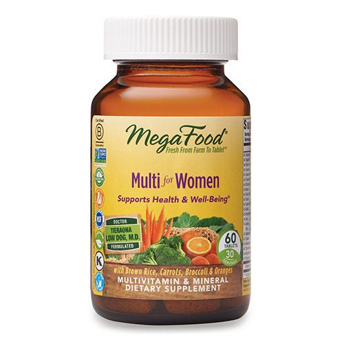 MegaFood  Multi for Women  Supports Optimal Health and Wellbeing  Multivitamin and Mineral Dietary Supplement  Gluten Free  Vegetarian  60 tablets (30 servings)