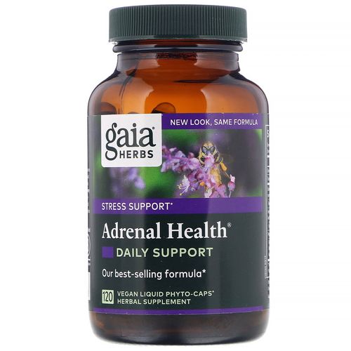 Gaia Herbs Adrenal Health Daily Support - With Ashwagandha  Holy Basil & Schisandra - Herbal Supplement to Help Maintain Healthy Energy and Stress Levels - 120 Liquid Phyto-Capsules (60-Day Supply)