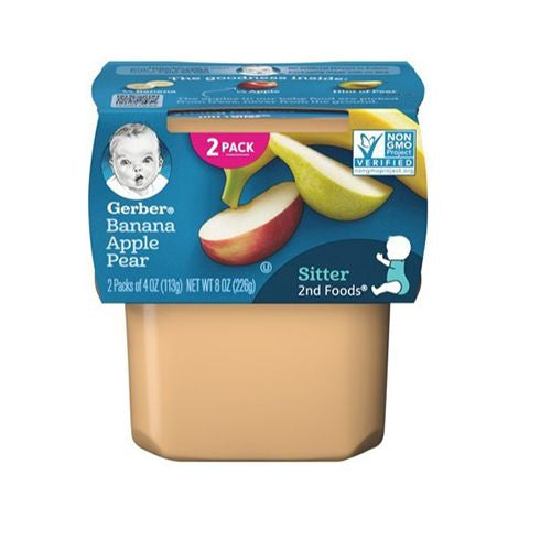 Gerber Sitter 2nd Foods Banana Apple Pear Baby Meals - 2ct/8oz