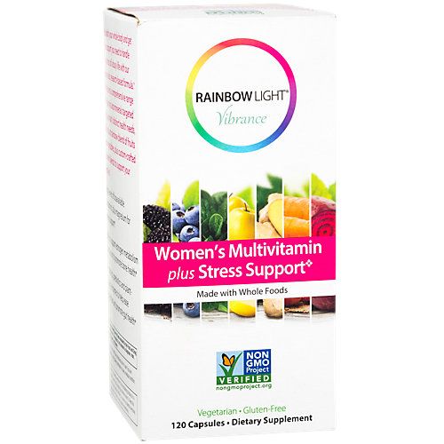 Rainbow Light Vibrance Women's Multivitamin Plus Stress Support, Made with Whole Foods, 120 Count