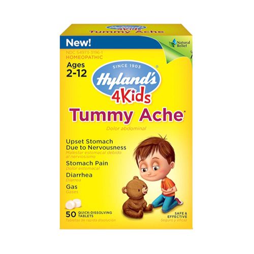 Hyland's 4 Kids Tummy Ache Tablets, Natural Relief of Upset Stomach, Diarrhea and Gas for Kids, 50 Count