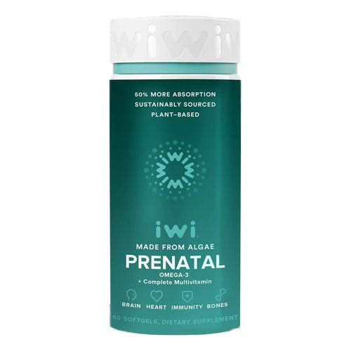 iwi Prenatal Complete Multivitamin + Vegan Omega 3 Made From Algae - 30 Day Supply