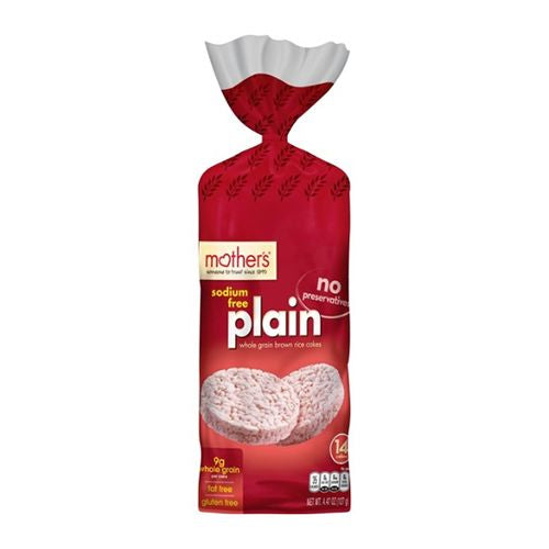 SODIUM FREE PLAIN WHOLE GRAIN BROWN RICE CAKES, PLAIN