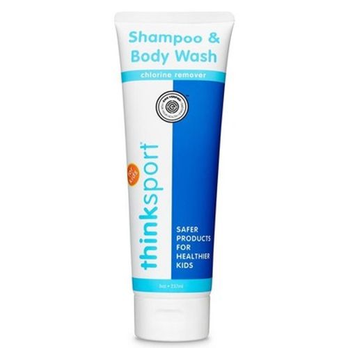 Thinksport Kids Shampoo & Body Wash Chlorine Remover After Swim  Tear Free, EWG Verified, Free of Parabens, Phthalates  Clarifying, Clean, For Hair & Body - Papaya, 8oz, white (TUCHLOK)