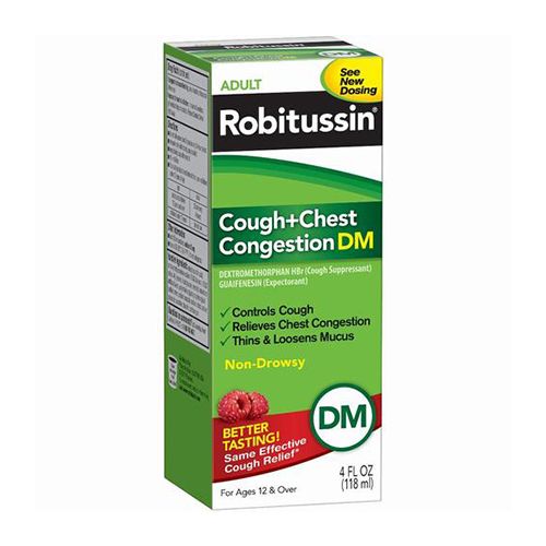 Robitussin Peak Cold Adult Cough + Chest Congestion DM (4 fl. oz. Bottle), Non-Drowsy, Cough Suppressant & Expectorant (B07D82YYTP)