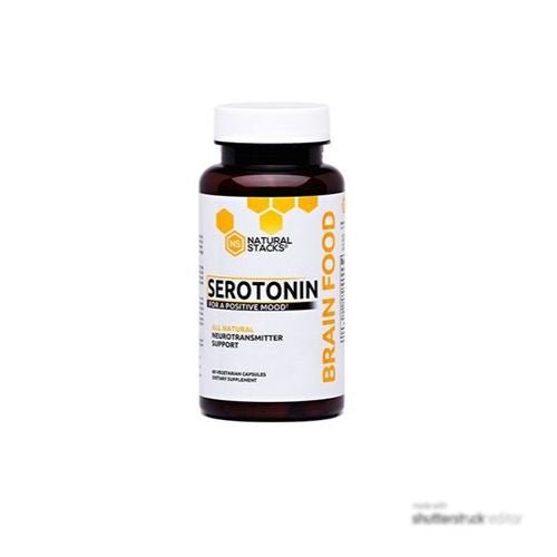 Natural Stacks Brain Food Serotonin Supplement - Neurotransmitter Support for Positive Mood & Energy (60ct)