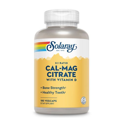 Solaray Calcium Magnesium Citrate 2:1 w/ Vitamin D-3  Strong Bones & Teeth  Muscle & Nerve Support  30 Serv  180 Caps